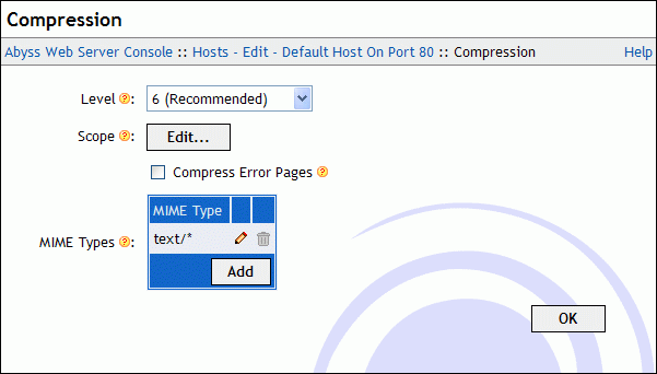 Compression dialog