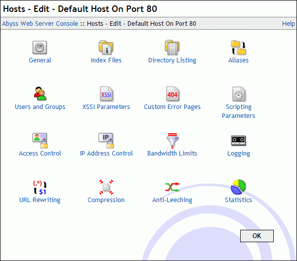 Host configuration dialog