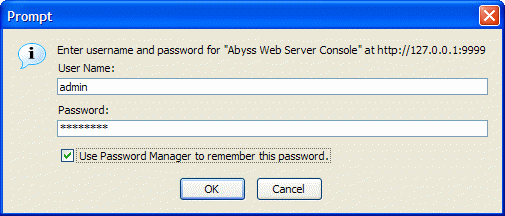 Credentials dialog